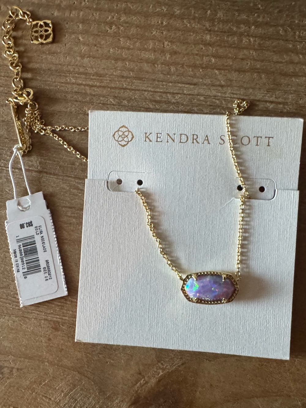 Kendra Scott Gold Lavender Iridescent Pendant Necklace